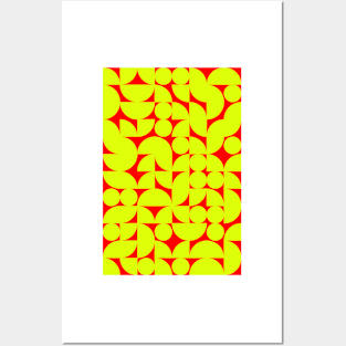 Fire Colored Geometric Pattern - Shapes #5 Posters and Art